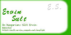 ervin sult business card